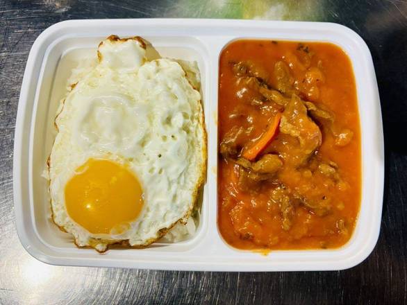 AA+ Beef with tomato sauce fired Egg Rice 太阳蛋番茄滑牛饭